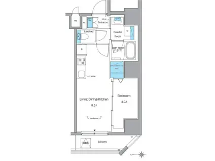 ルフォンリヴェント池袋(1LDK/14階)の間取り写真