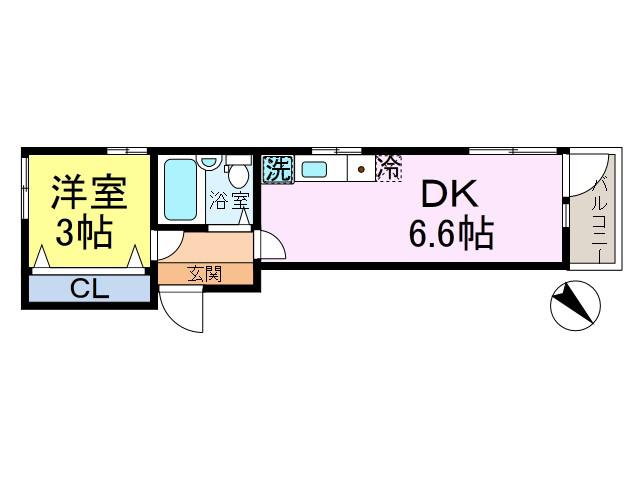 ルミナーレ新小岩(1DK/3階)の間取り写真