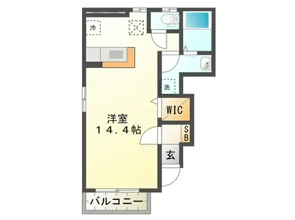 アンジェの郷A(ワンルーム/1階)の間取り写真