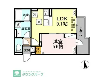 セレスティア徳丸 A(1LDK/1階)の間取り写真