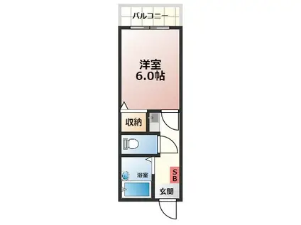 クレスト古市橋(1K/3階)の間取り写真