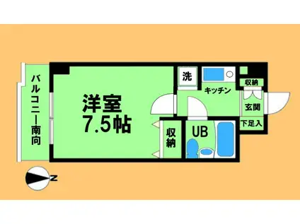 デイム橋本(1K/7階)の間取り写真