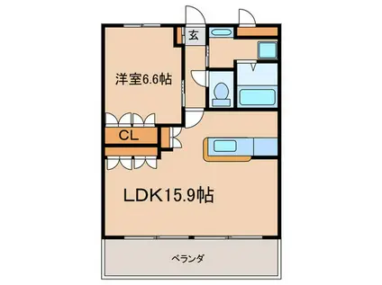 ガーデニングパレス久御山(1LDK/1階)の間取り写真
