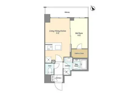 グランカーサ横濱石川町(1LDK/2階)の間取り写真