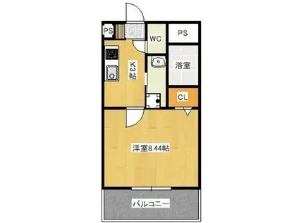 WISTERIA(1K/2階)の間取り写真