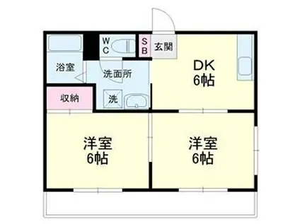 メゾンエクセルII(2DK/3階)の間取り写真