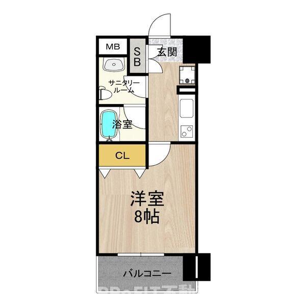 ディオレ・クレスト東心斎橋(1K/5階)の間取り写真