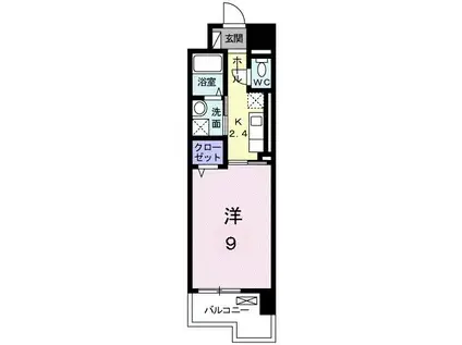 ウェーブII(1K/8階)の間取り写真