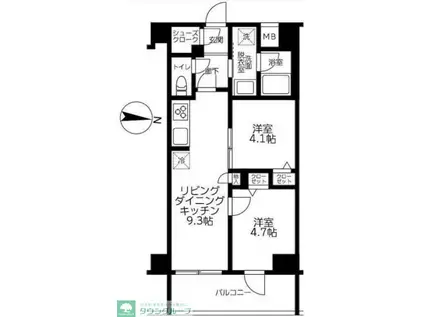 ルフレ プレミアム日暮里(2LDK/2階)の間取り写真