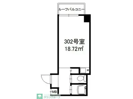 ハイツ中澤(ワンルーム/3階)の間取り写真