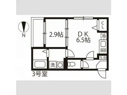 ハーモニーテラス野田IV(1DK/2階)の間取り写真