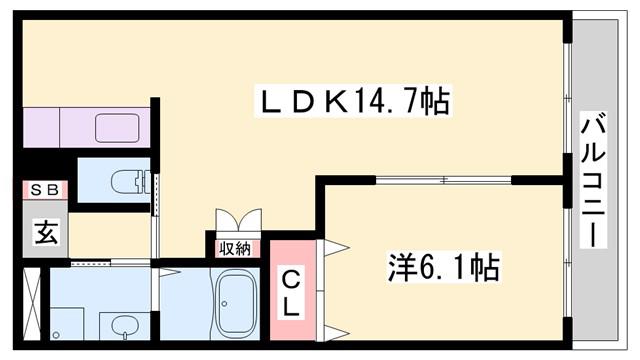 コンフォース・アイ(1LDK/2階)の間取り写真