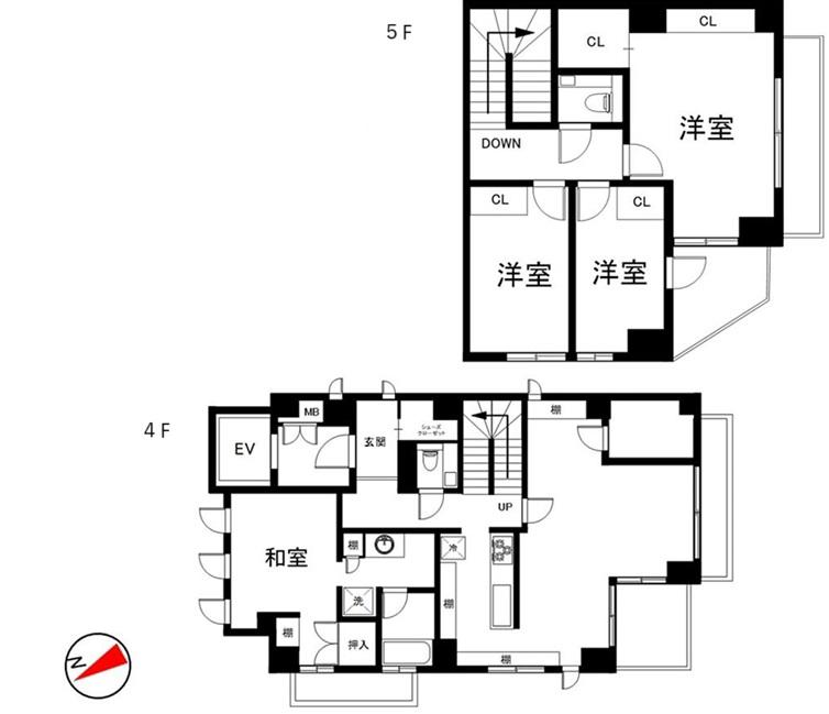 RMS原宿ビル(4LDK/4階)の間取り写真