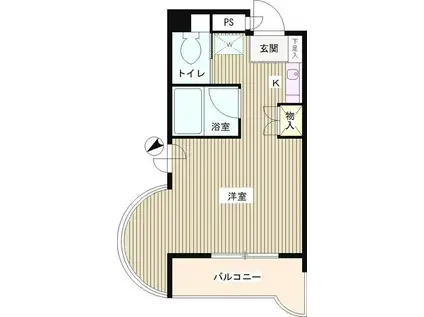 エステージ西調布(ワンルーム/2階)の間取り写真