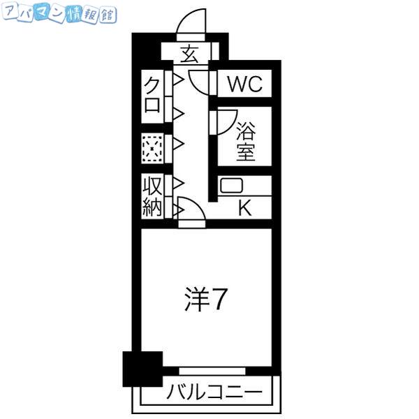 ダイアパレスシアース万代西棟(1K/4階)の間取り写真