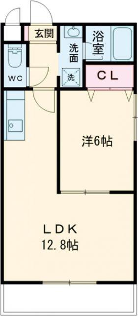 サニーヒルB(1LDK/1階)の間取り写真