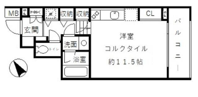 COLLINE白銀(ワンルーム/3階)の間取り写真