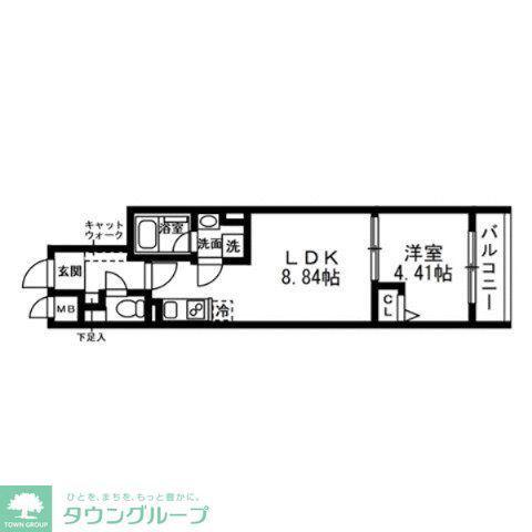 SOLASIA RESIDENCE 武蔵小山(1LDK/3階)の間取り写真