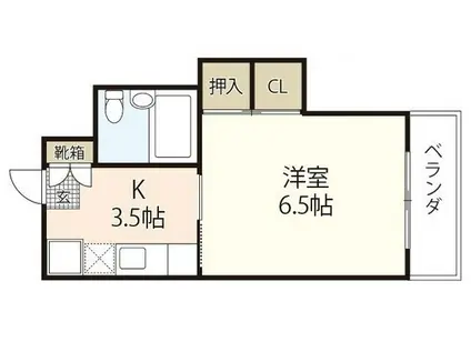 プレアール己斐(1K/3階)の間取り写真