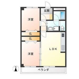 カーサエルドラード(2LDK/1階)の間取り写真
