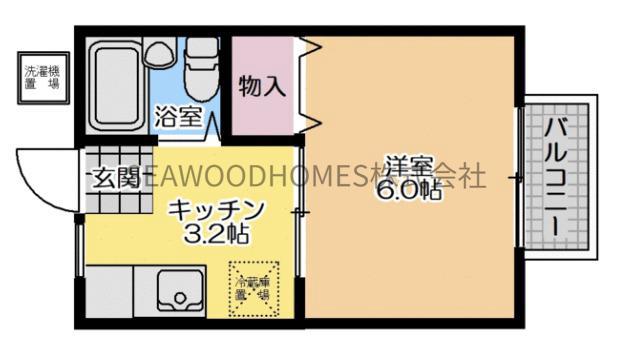 森川ハイツ(1K/2階)の間取り写真