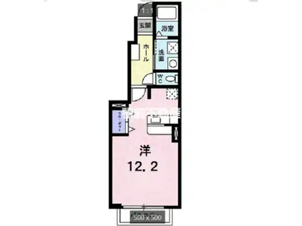 インプレスA(ワンルーム/1階)の間取り写真
