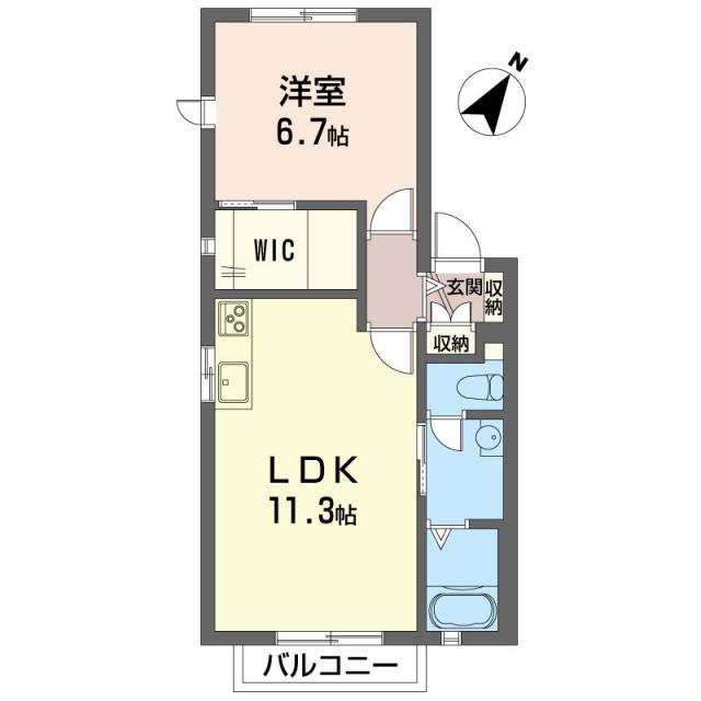 アステール(1LDK/1階)の間取り写真