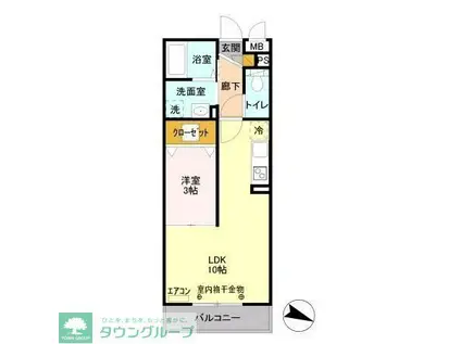 プロスパー八潮(1LDK/1階)の間取り写真