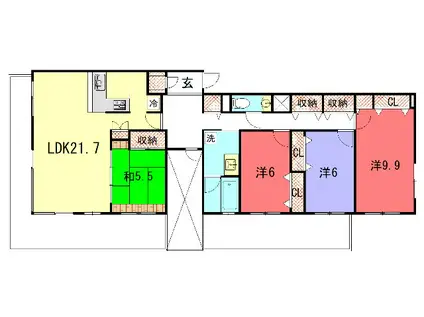 ユニーブル紫野(4LDK/6階)の間取り写真