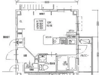 LUMIERE豊中(ワンルーム/2階)の間取り写真