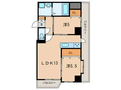 カーサ・コンフォリア(2LDK/4階)の間取り写真