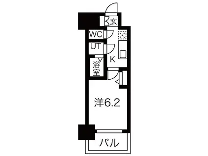 メイクスWアート今池III(1K/13階)の間取り写真