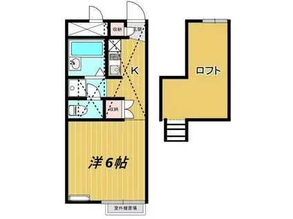 DOMAINE弥千代(1K/2階)の間取り写真