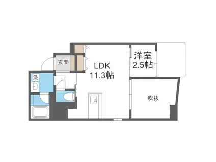 エスリードレジデンス大阪谷町ザ・マークス(1LDK/14階)の間取り写真