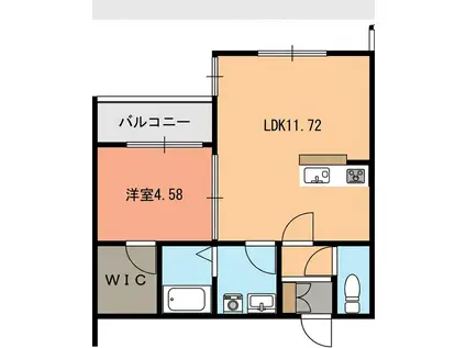 アドバンス空港東(1LDK/1階)の間取り写真