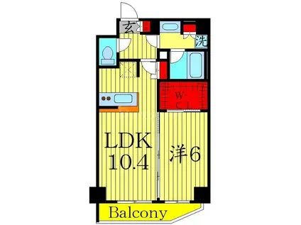 アイル グランデ押上イースト(1LDK/6階)の間取り写真