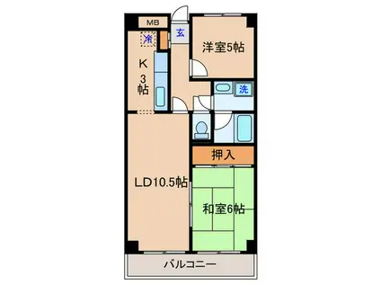 ラ・プリメーラ(2LDK/2階)の間取り写真