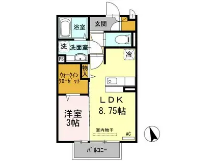マザール(1LDK/2階)の間取り写真