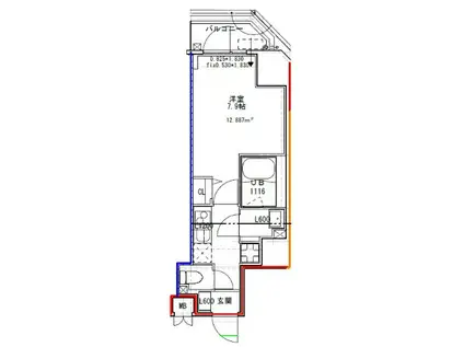 S-RESIDENCE 文京小石川(1K/2階)の間取り写真