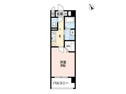 PRIME尾ノ上(1K/9階)の間取り写真