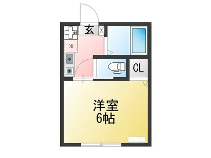 FLヴィラ六浦(1K/2階)の間取り写真