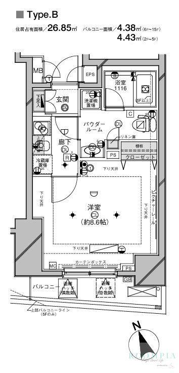 メインステージ西荻窪II(1K/6階)の間取り写真