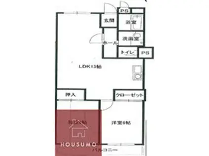 サンハイツ豊中(2LDK/2階)の間取り写真