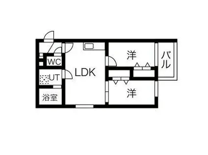 カトレア姪浜(2LDK/2階)の間取り写真