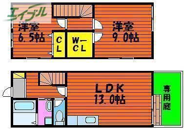 EXE COURT(2LDK/1階)の間取り写真