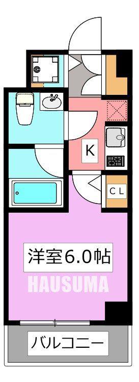 AXAS志村坂上(1K/4階)の間取り写真