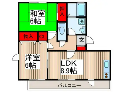リベラ東久留米(2LDK/2階)の間取り写真