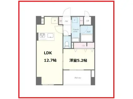 グレースケーアールアサクサ(1LDK/6階)の間取り写真