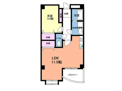 アクシス(1LDK/3階)の間取り写真