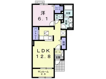 メゾン ファミリエ(1LDK/1階)の間取り写真